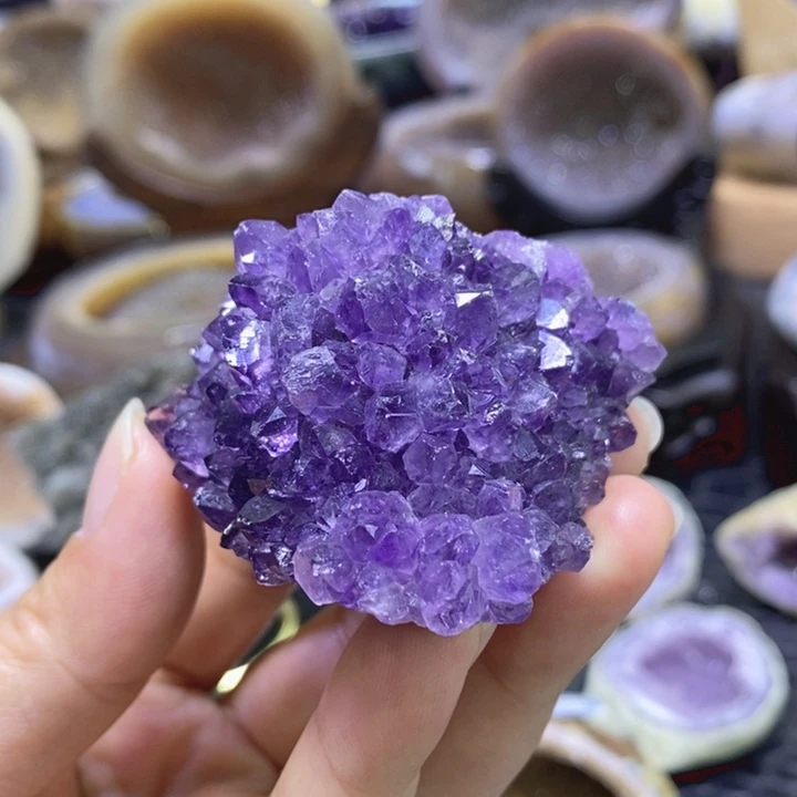 未镶嵌珠宝半成品水晶紫晶花