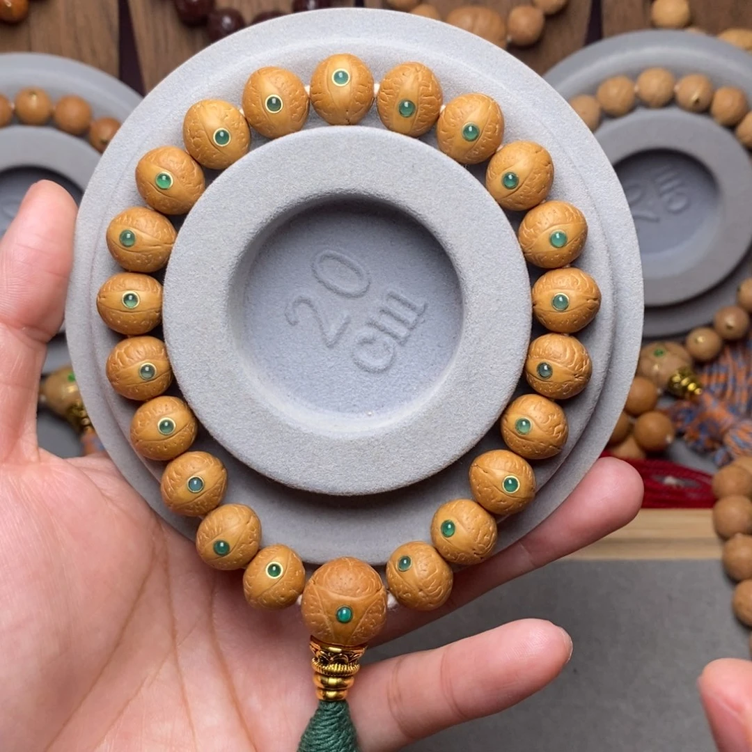 凤眼菩提手串12mm➕绿宝石