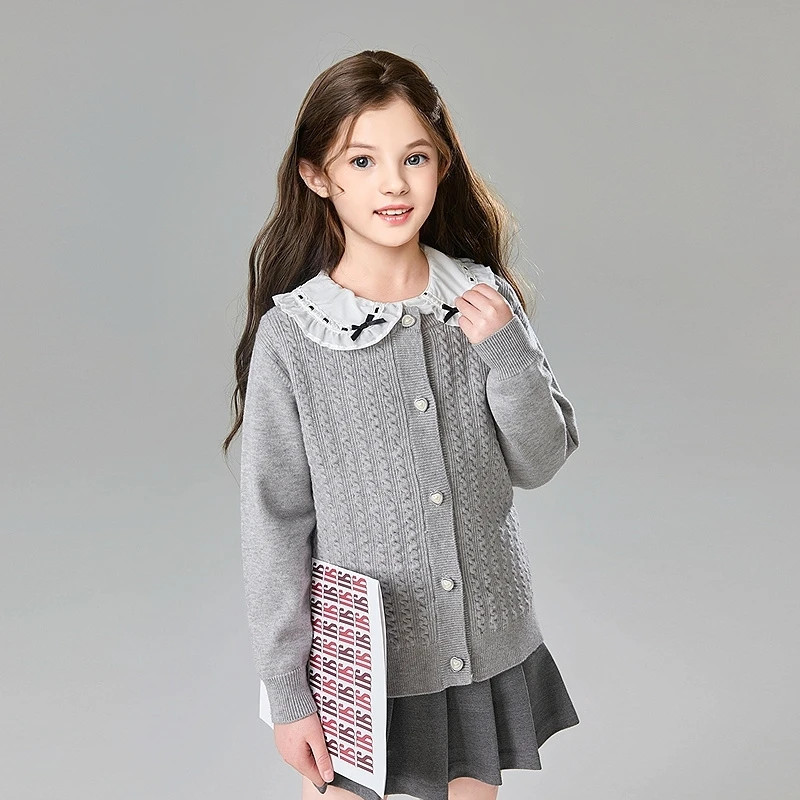 【基础学院风 】女童25春中大童春装儿童刺绣毛衫-932512501