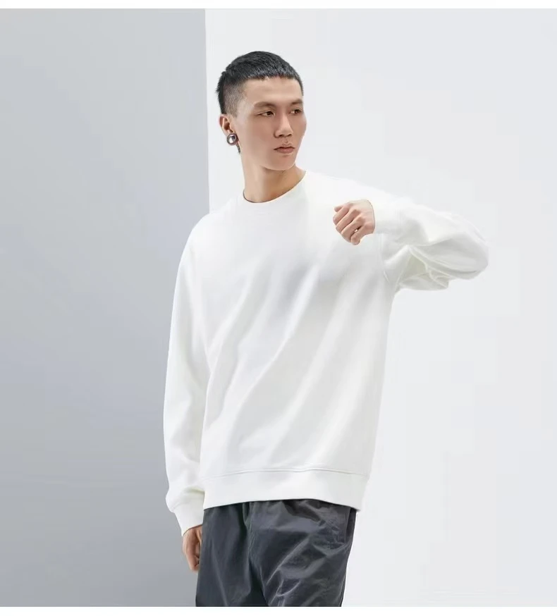 22135 纯色圆领免烫长袖男复古渐变卫衣运动时尚轻熟