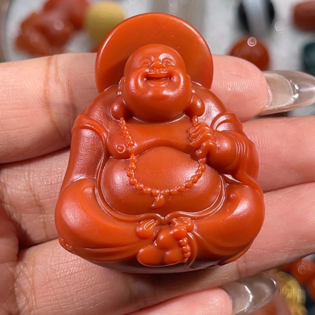 南红玛瑙未镶嵌老南红笑口常开45*35*18.6mm