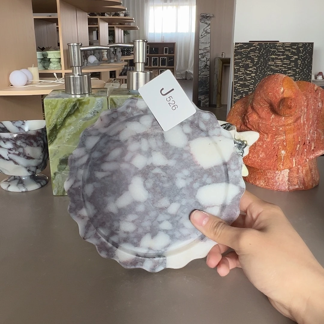 石材J526宝紫圆托盘