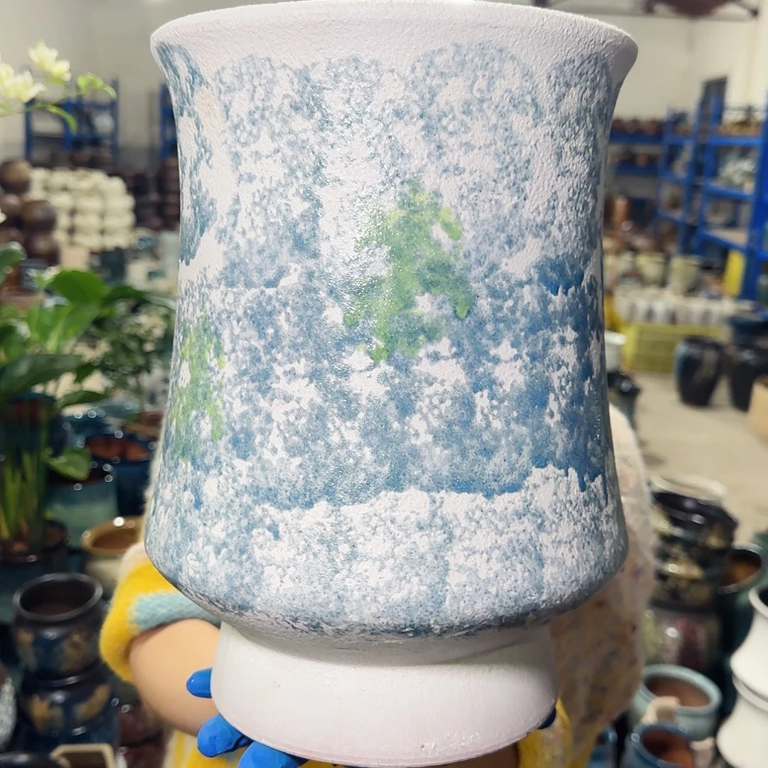 紫砂花盆高30口21