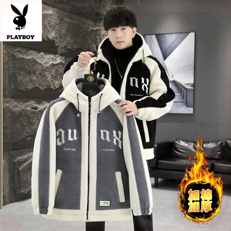 花花公子2025年秋冬季青少年宽松棉服外套加男士秋冬加厚宽松棉服
