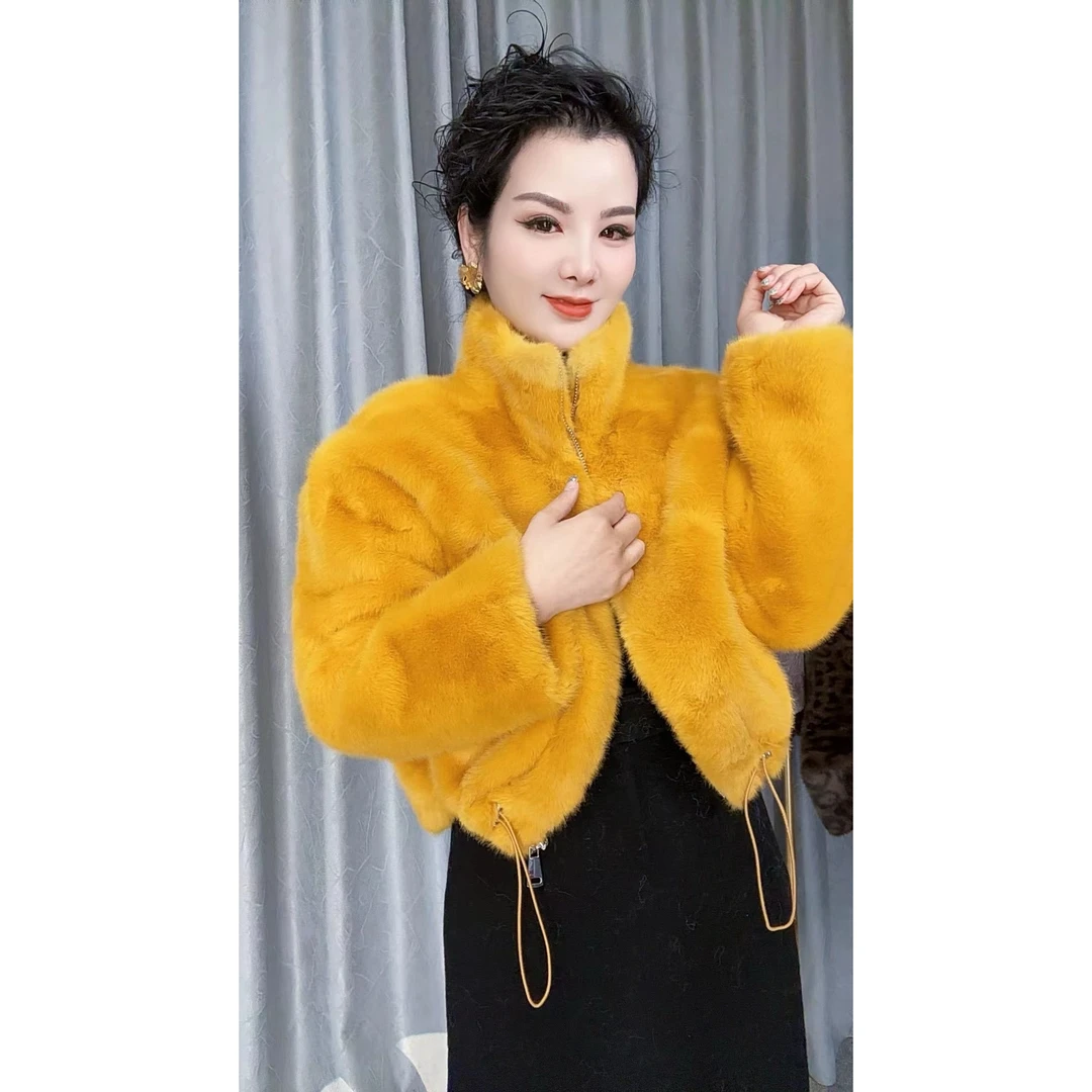 糖糖严选时尚保暖休闲短外套立领短款上衣百搭拉链秋冬WX66332