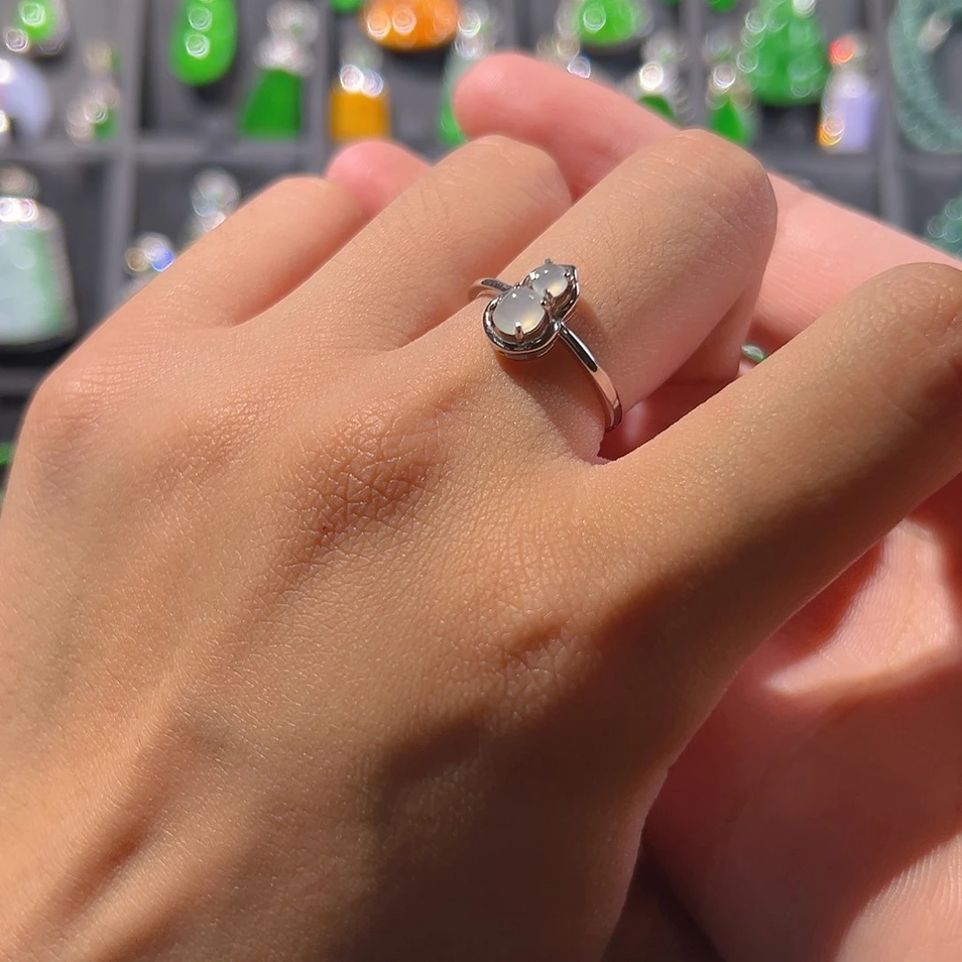 翡翠银S925镶嵌戒指