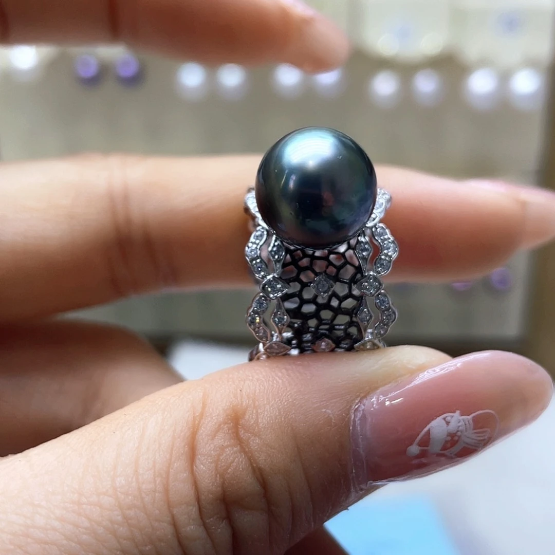 海水珍珠戒指银S925镶嵌