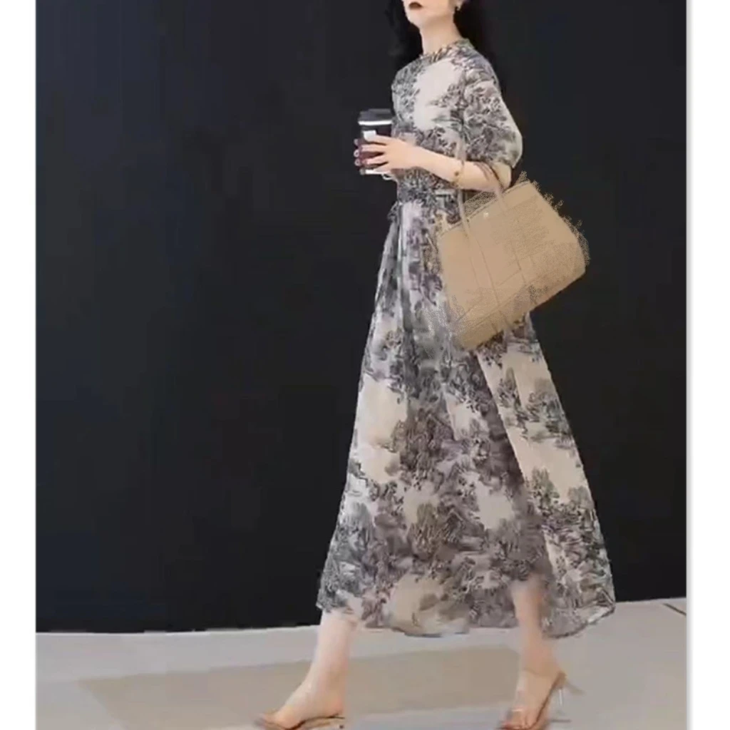 复古新款连衣裙长裙宽松洋气时尚