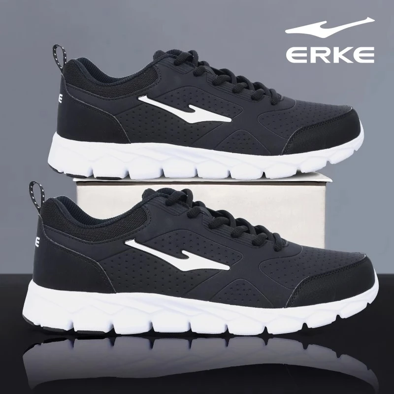 鸿星尔克运动鞋男透气百搭休闲革面防水鞋子男款新款美式耐磨男鞋