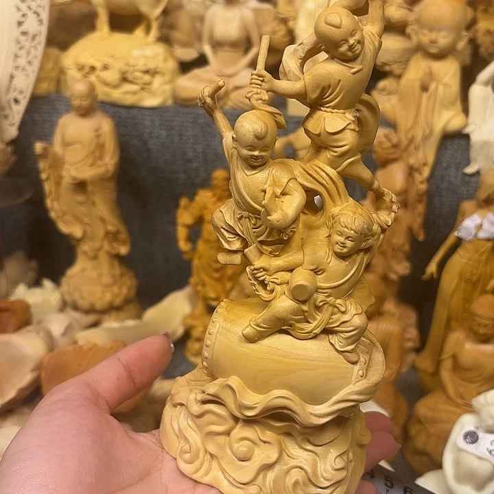 黄杨木黄杨木瑕疵童子打鼓