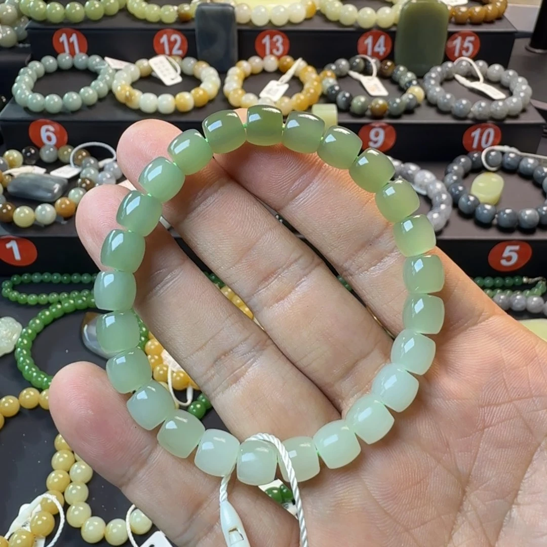 和田玉未镶嵌手链（一物一证 NGTC国检）晴水渐变卡8