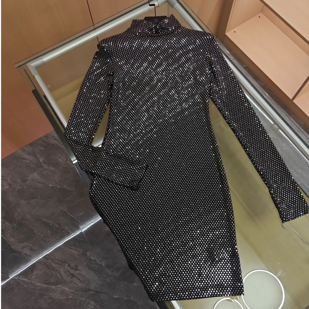 常规型套头街头风长袖女装休闲女士亮片连衣裙