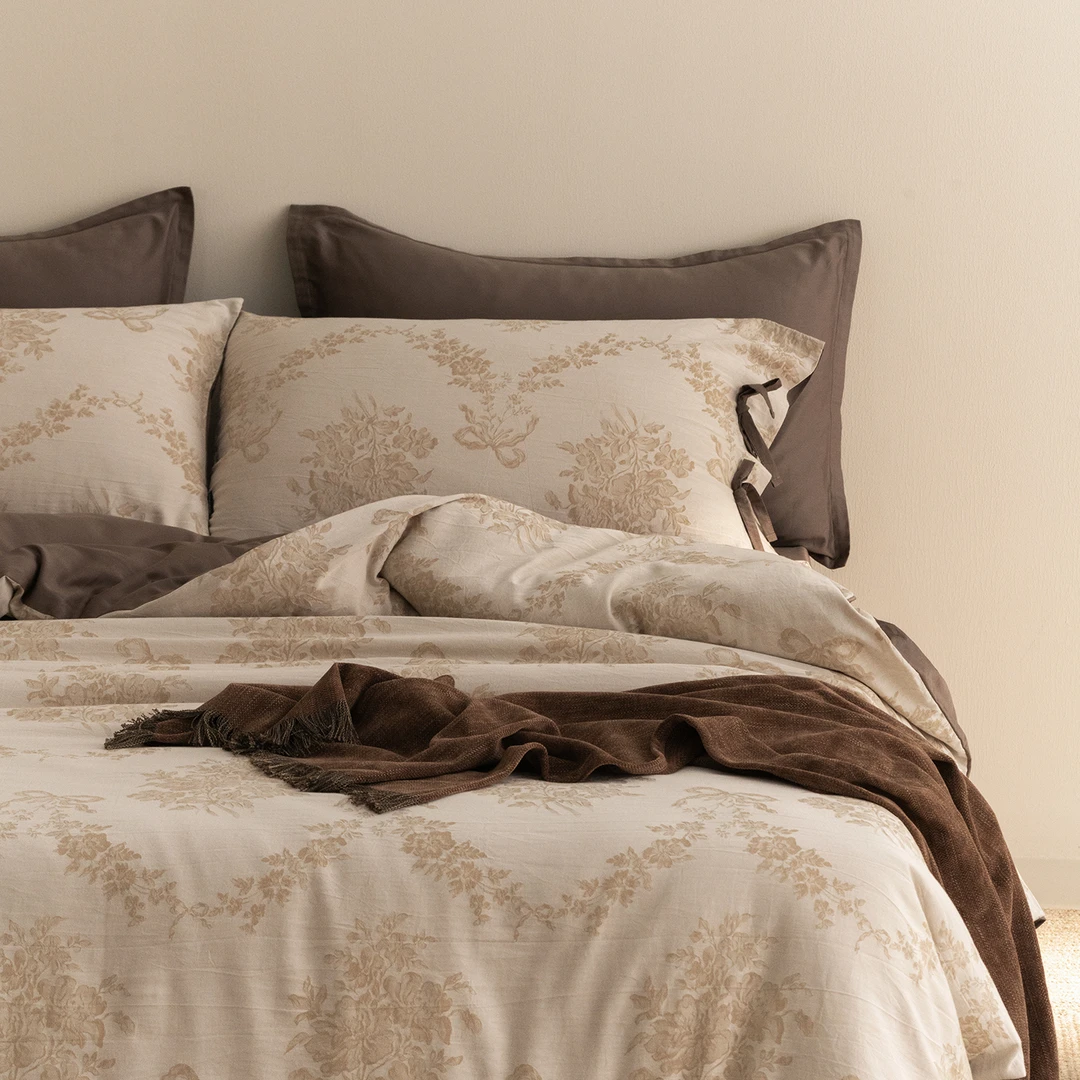 秋冬加厚磨毛丨柔软裸睡四件套纯棉全棉床单被套复古高级感床品