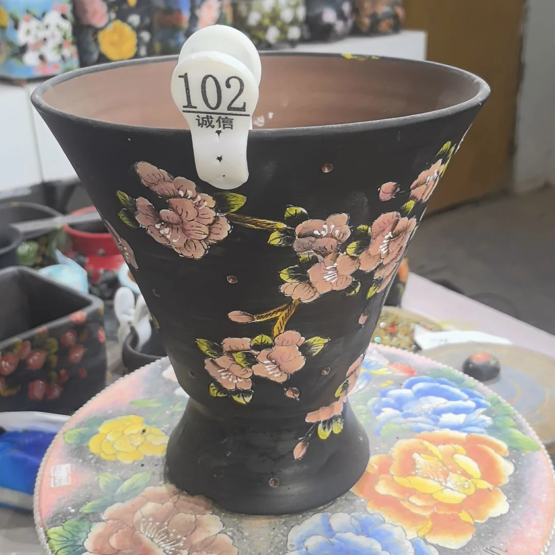 红泥花盆景德镇花盆