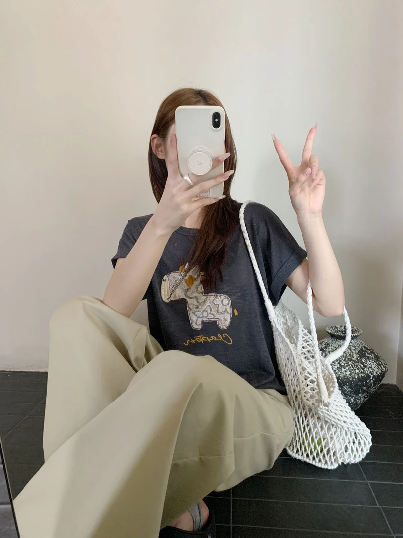 【潘潘.978850】2025年夏季新款竹节麻圆领针织