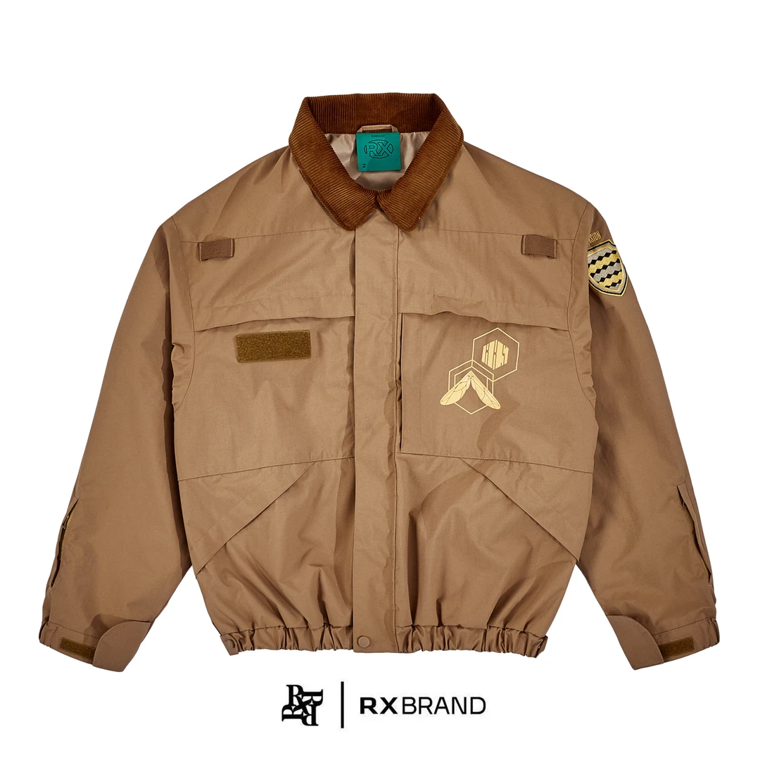 Rx博亚斯养蜂人翻领廓形夹克-卡其色