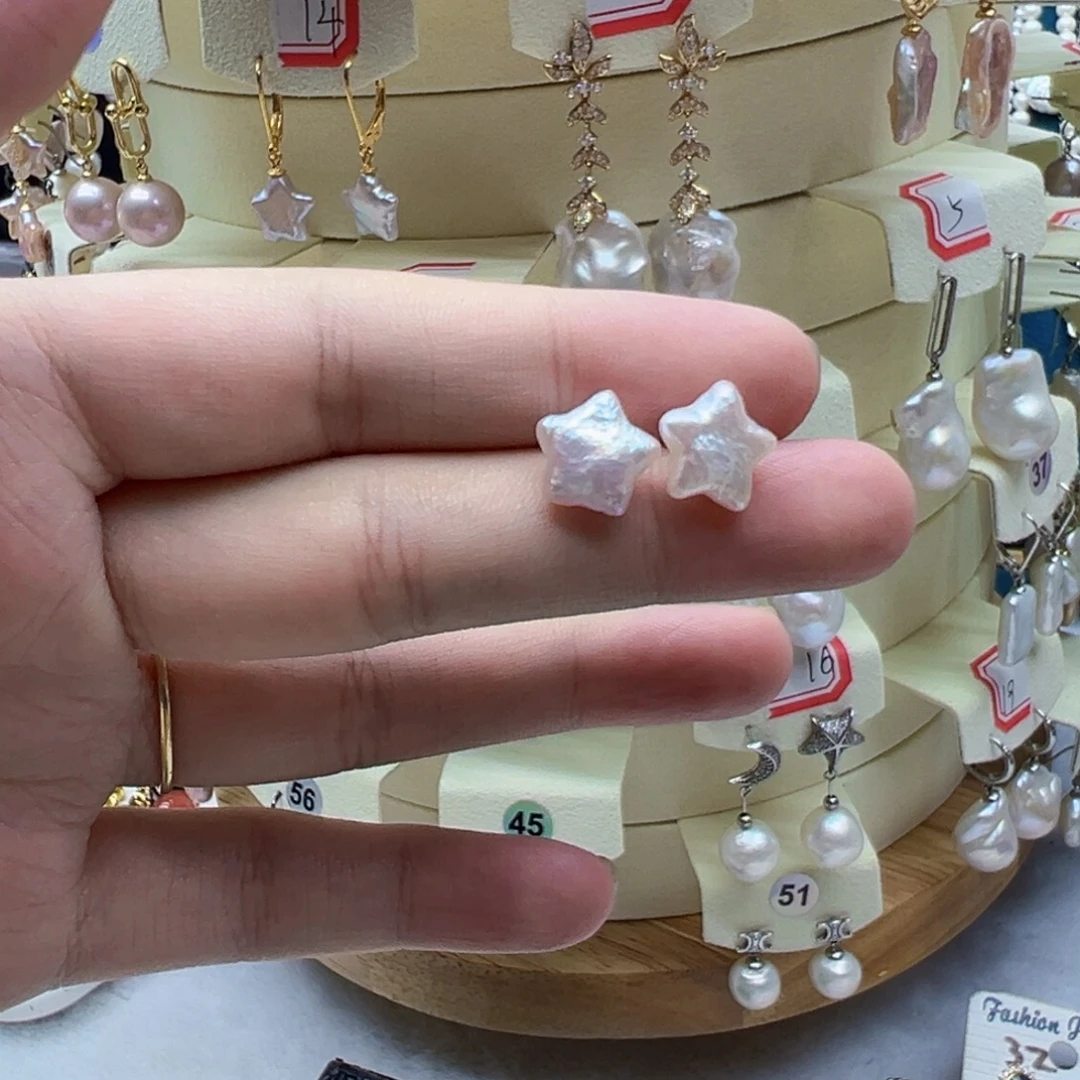 银S925镶嵌耳饰淡水珍珠