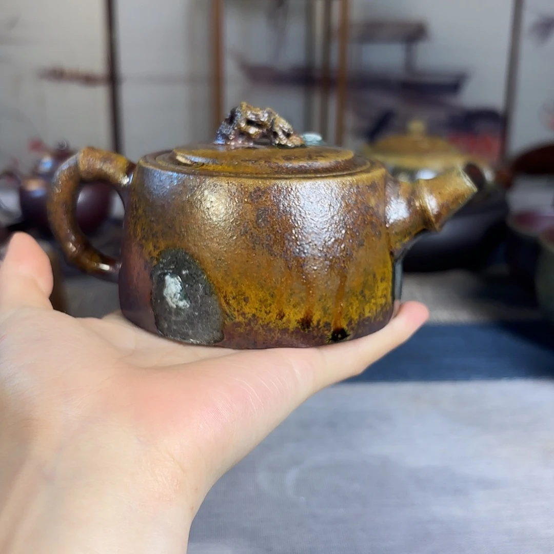 茶壶紫砂柴烧紫砂壶天青井栏