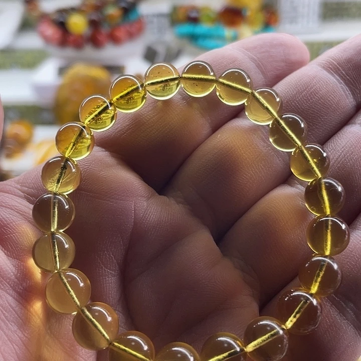 蓝珀未镶嵌裸石手串