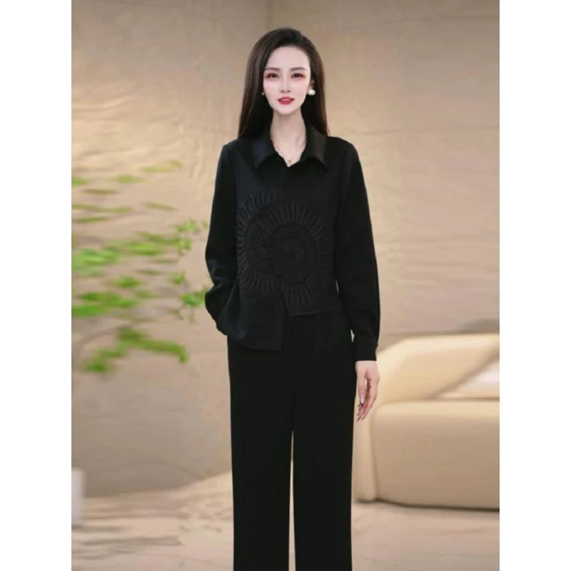 2025春季新款时尚大方优雅精致遮肉显瘦两件套套装M-4XL