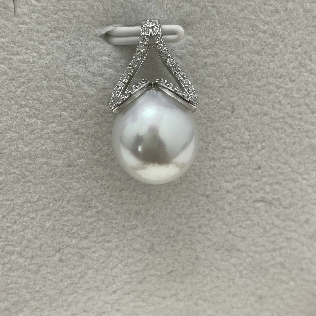 天然海水澳白珍珠吊坠12-13mm气质简单百搭时尚