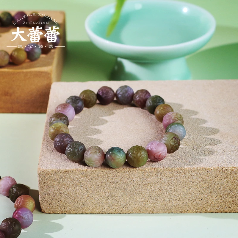 10mm盐源凤穿牡丹雕刻手链-多样性发其一958M80