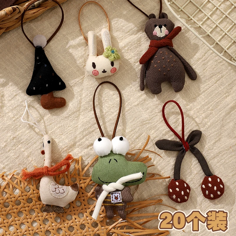 汇迪熊新款咖色布兔子小熊钥匙扣甜美可爱少女挂饰百搭包包挂件