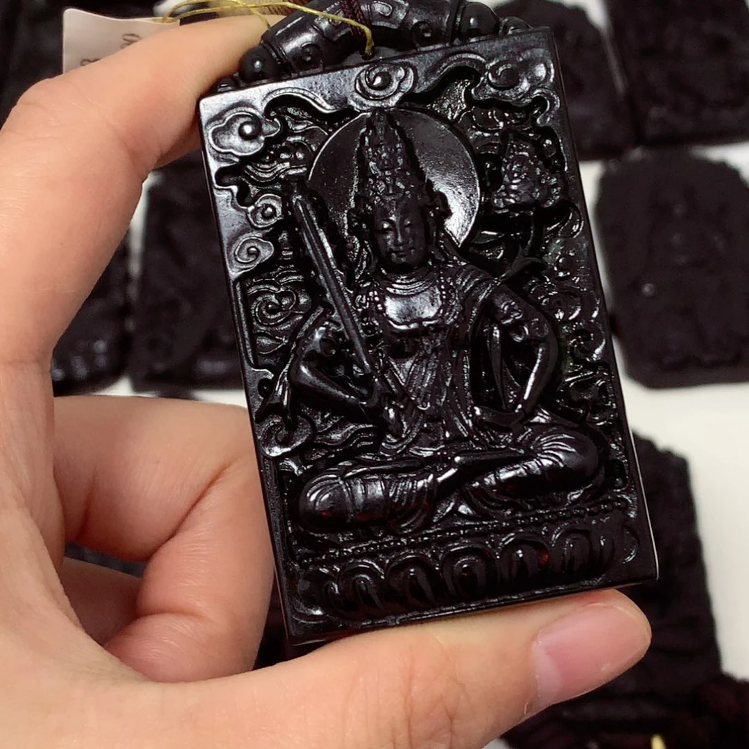 天然缅甸a货钢琴黑挂件