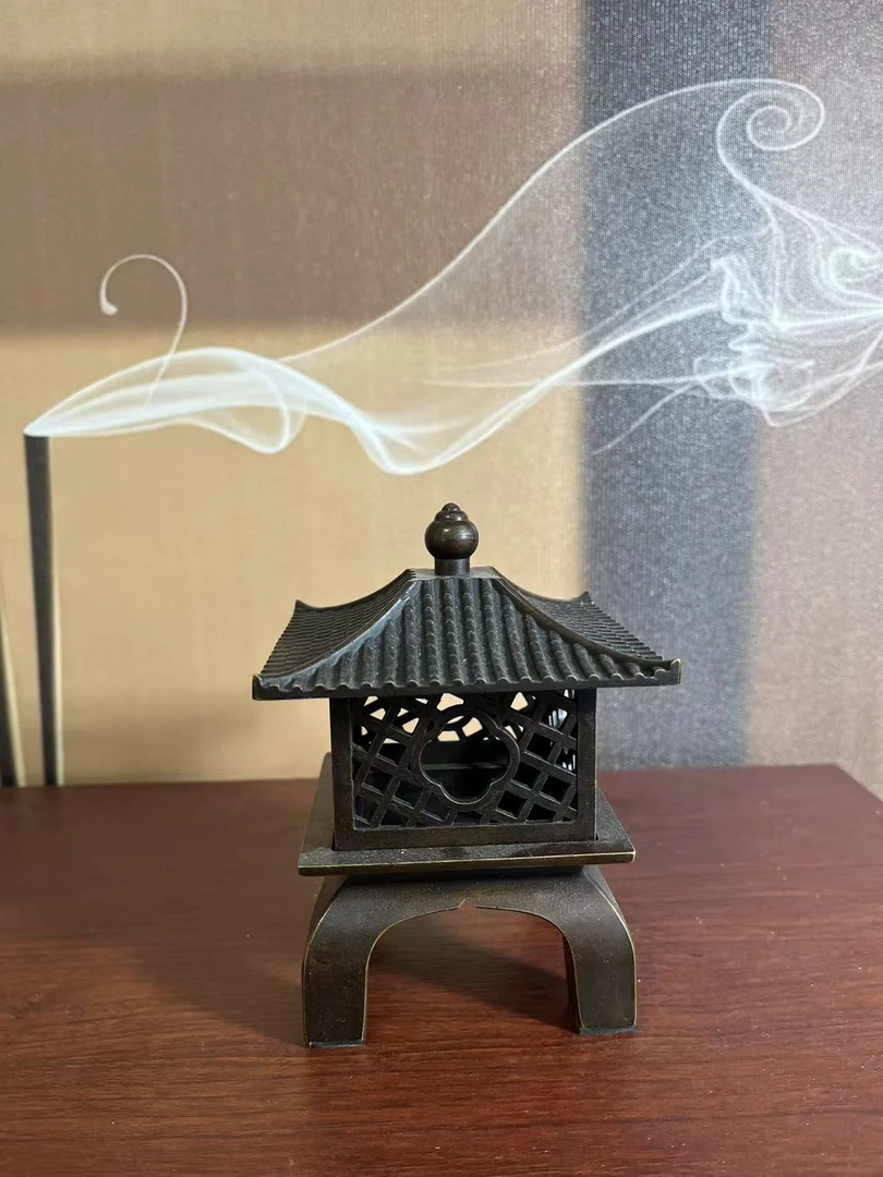 纯铜材质四方宫灯熏炉