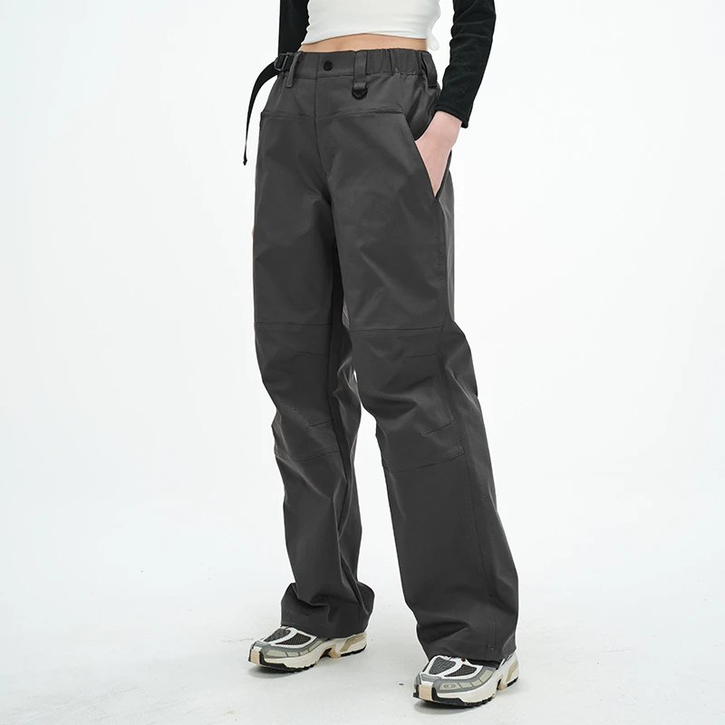 春夏冲锋裤休闲宽松户外三防松紧腰带工装长裤直筒裤情侣款K91299