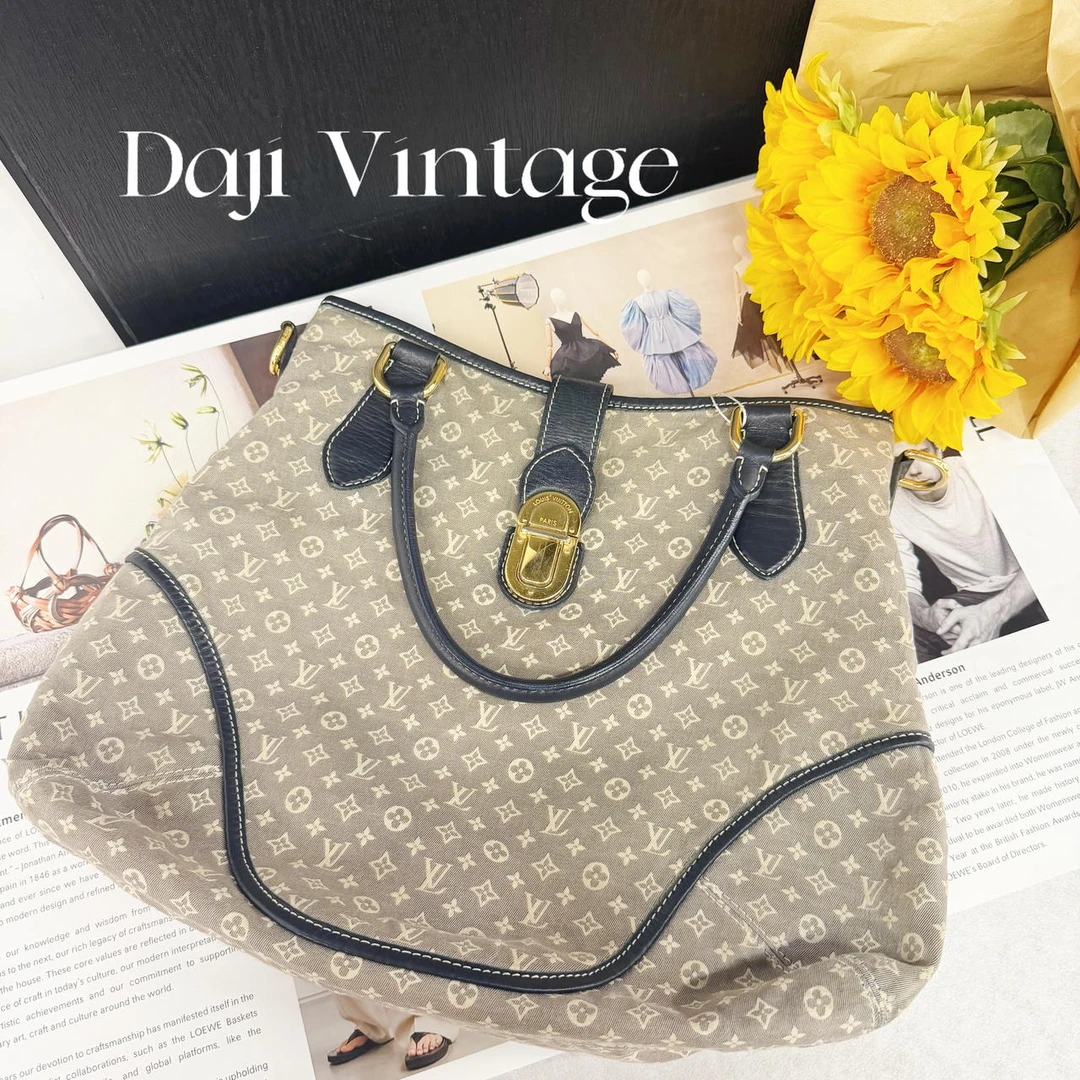 大吉中古/LV灰蓝色丹宁托特斜挎包
