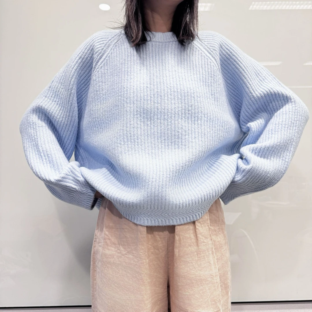 富婆同学会 | 外贸原单圆领针织毛衣温柔秋冬柔软亲肤064-18-14