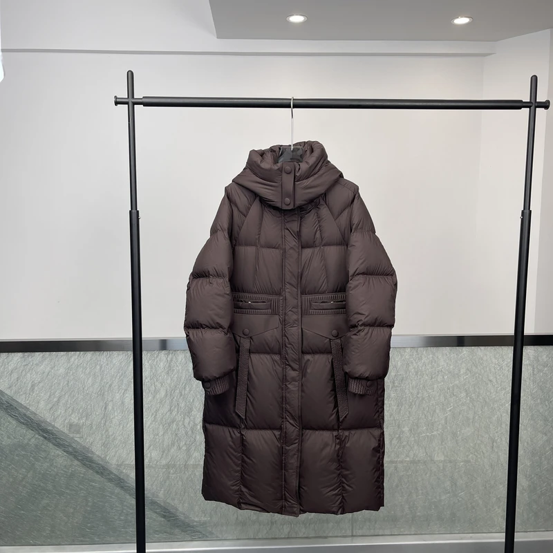 商场同款羽绒服2024新款冬季中长款加厚保暖外套宽松大码显瘦2303