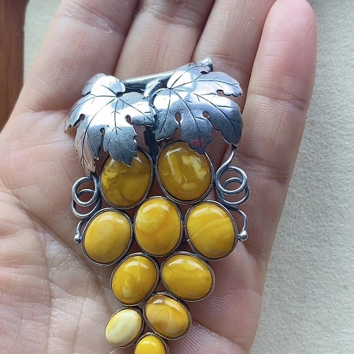 银S925镶嵌吊坠(赠链)蜜蜡蜜蜡吊坠