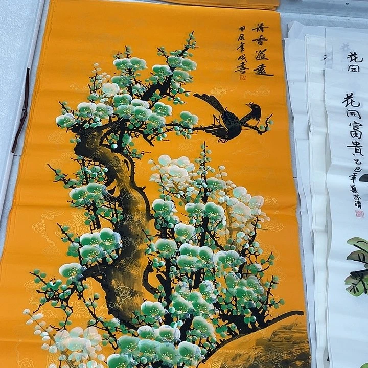 国画国画作品书法作品原稿四尺竖梅花