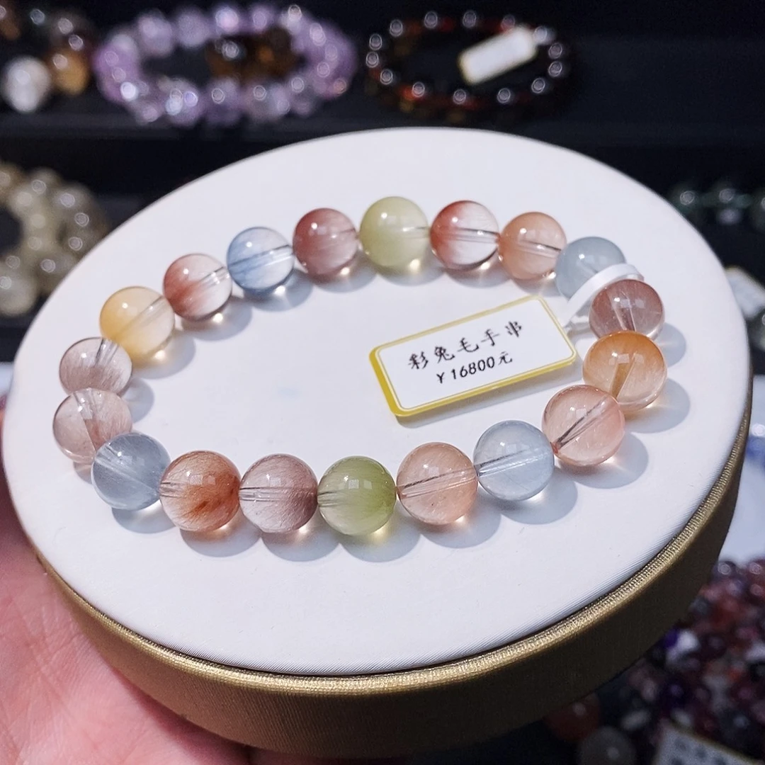 未镶嵌水晶手链彩兔毛9.8