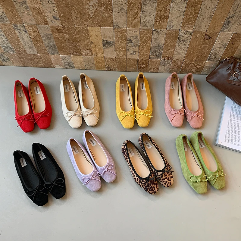 法式晚风温柔风芭蕾瓢鞋女2025春季新款浅口平底蝴蝶结法式单鞋子