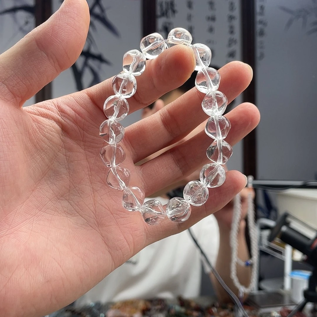 烟晶手链未镶嵌白水晶异形