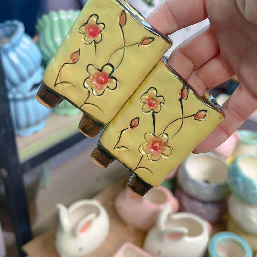 红陶陶瓷花盆当场满12包邮