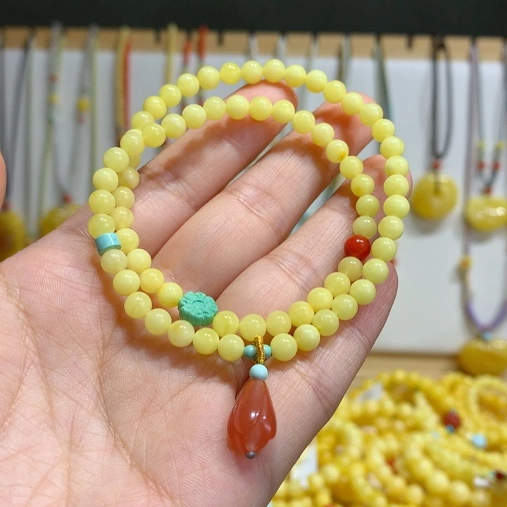 蜜蜡未镶嵌手链5mm