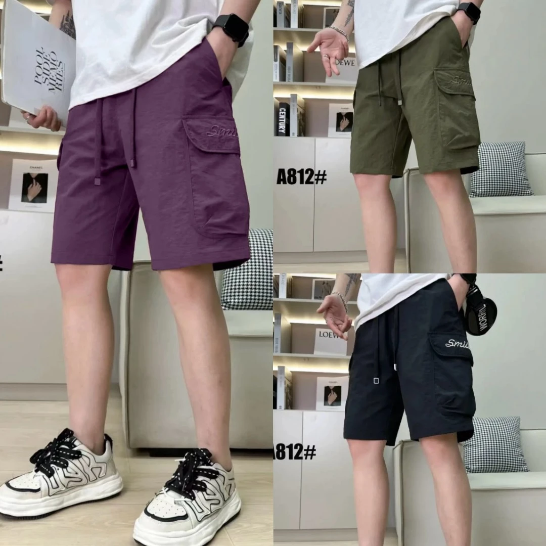 【两条装】冰丝速干运动五分裤多口袋潮流纯色夏款短裤潮夏季#8153