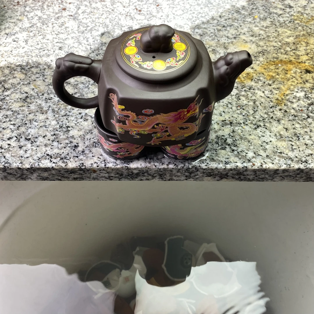 老紫泥龙凤呈祥四方龙尊凤鸣壶