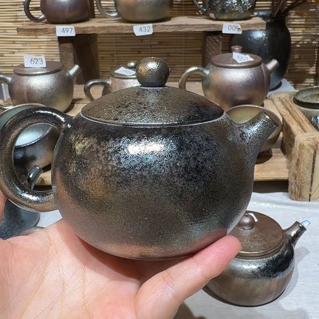 壶建水紫陶紫泥柴烧壶