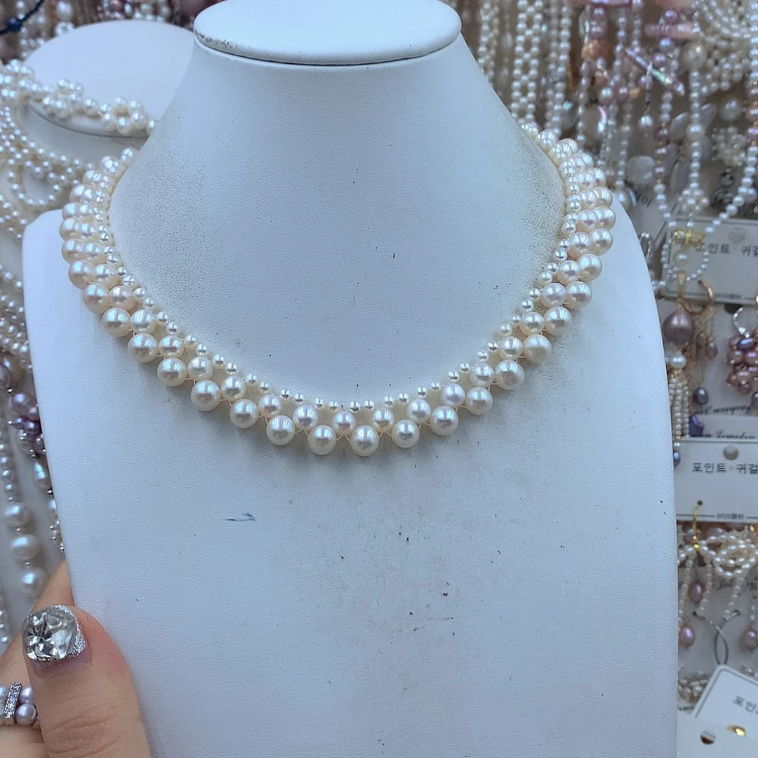 我***意淡水珍珠银S925镶嵌耳饰