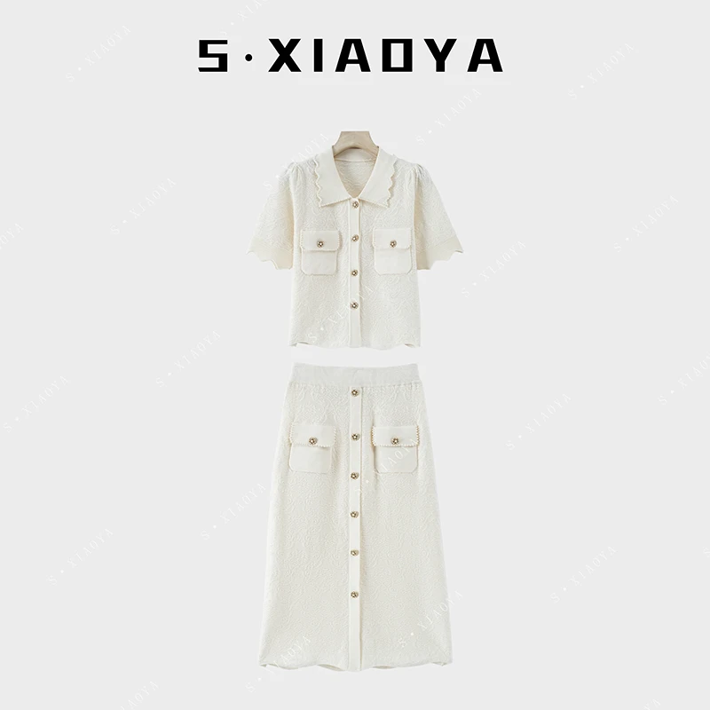 【今夕何夕】原创设计师气质名媛轻奢夏季针织小香套装J6111