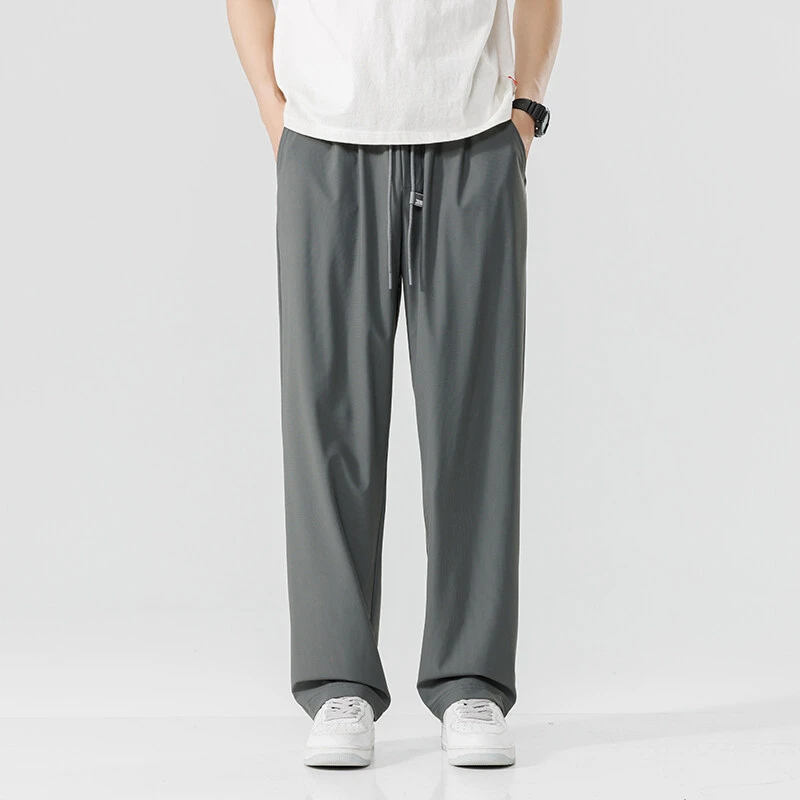 薄款透气潮夏季休闲裤冰丝无痕裤子长裤潮流垂感速干百搭休闲裤