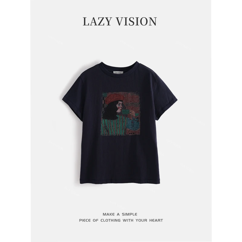 LAZYVISION【庄园女孩】休闲短袖女士T恤ZMD-26616