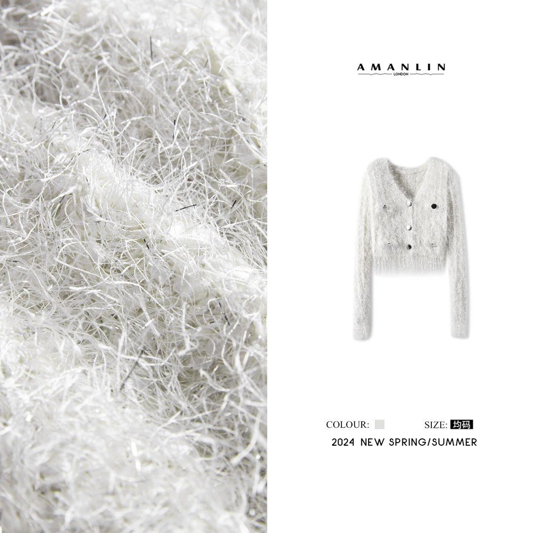 气质V领针织开衫女秋冬新款长袖百搭时尚毛衣L593109