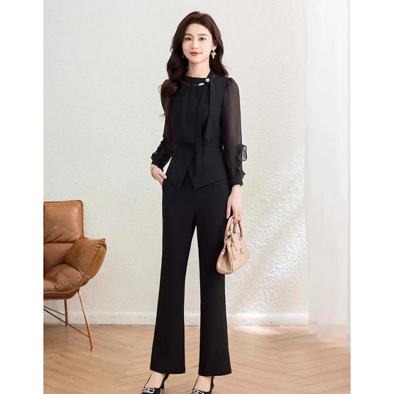 【两件套】职业套装女士2025新款春秋轻奢高级感洋气两件套裤D3347
