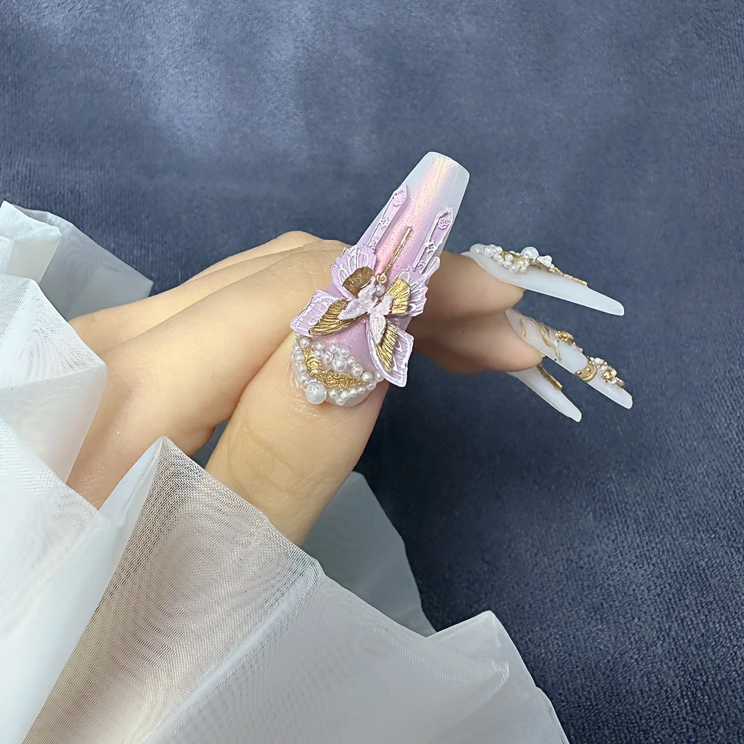 【富婆2】【金蝶绮梦】M哥纯手绘雕花蝴蝶高端穿戴甲显白气质蝴蝶云肩